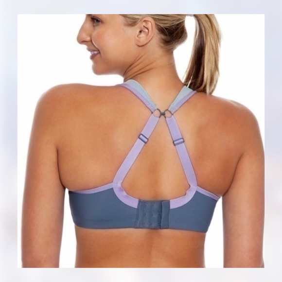 Panache sports bra in gray and pale lavender size 36DD - Picture 2 of 7